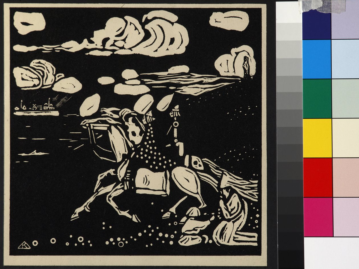 Şövalyeler (Les Chevaliers), Kandinsky, Wassily Vasilyevich (1866-1944). gravür by Wassily Kandinsky