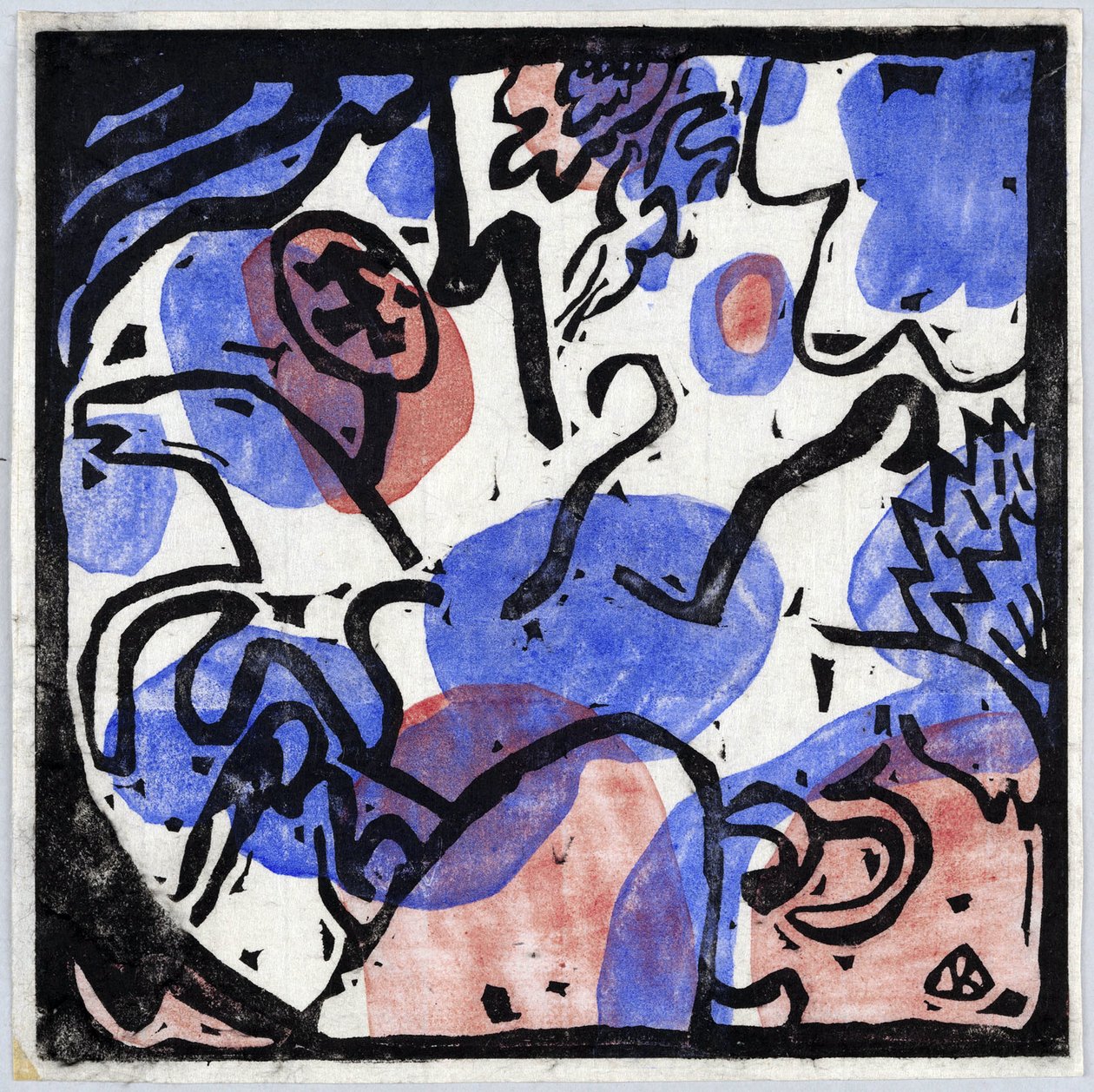 ""Kırmızı, mavi ve siyah üç atlı"" Wassily Kandinsky