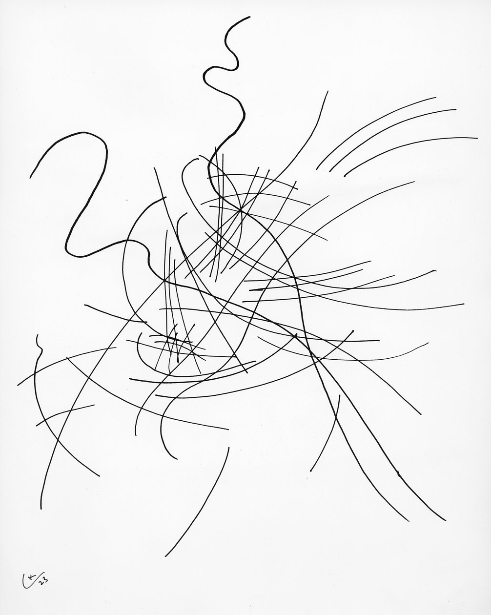 İsimsiz, 1923 (kağıt üzerine kalem ve mürekkep) (bw fotoğraf) by Wassily Kandinsky