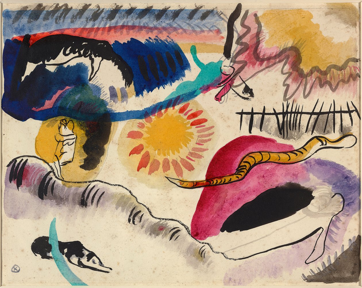 Suluboya No. 3 Aşk bahçesi, 1911-1912. by Wassily Kandinsky