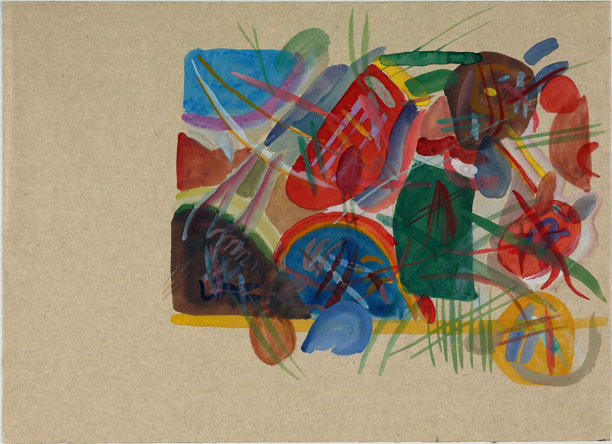 Orman ve gökkuşağı ile suluboya, 1913. by Wassily Kandinsky