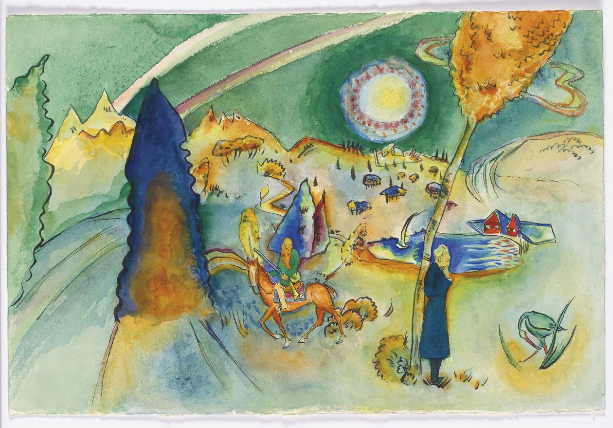 Poul Bjerre için suluboya by Wassily Kandinsky