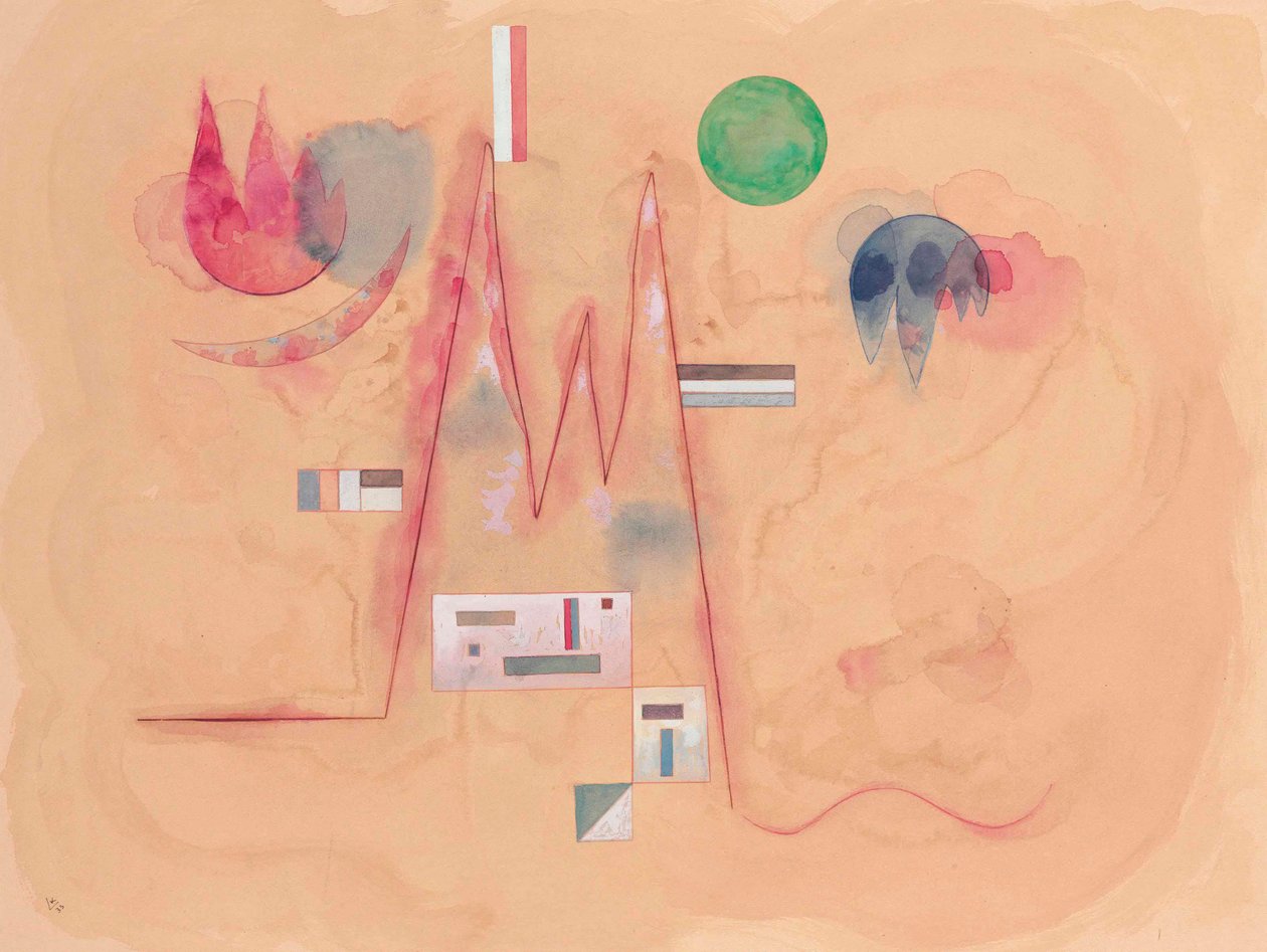 Yumuşak zikzak ve maiyet kılıfında zikzak, 1933. by Wassily Kandinsky