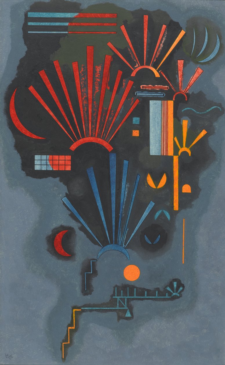 Zunehmen, 1933 (Kağıt üzerine yağ, yumurta tempera ve mürekkep) by Wassily Kandinsky