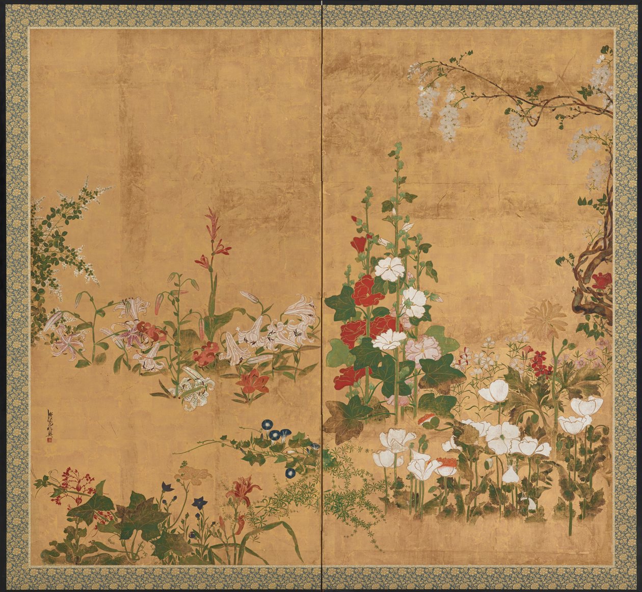 Çiçekler, Edo dönemi, 18. yüzyılın başları. by Watanabe Shiko