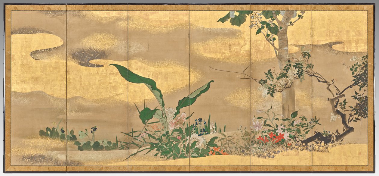 Dört Mevsimin Çiçekleri ve Ağaçları (sağ ekran) by Watanabe Shiko