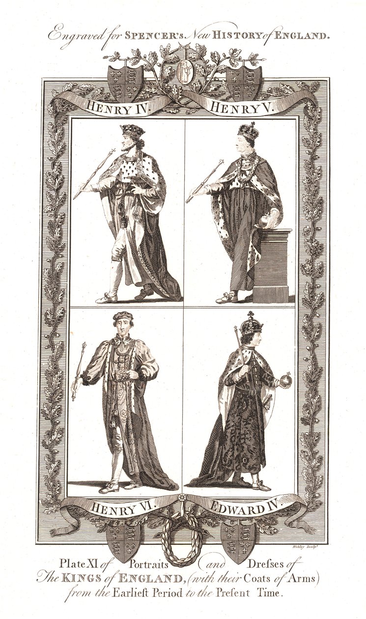Armalı İngiltere Krallarının Portreleri ve Elbiseleri, 1784 by Webley and Scott Ltd
