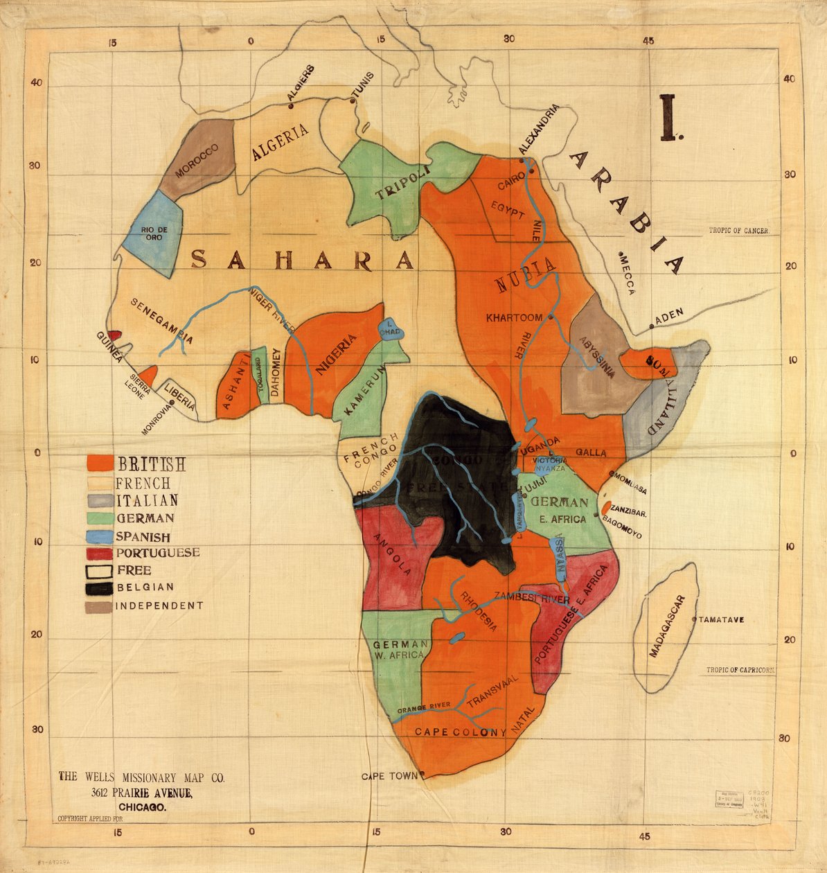 Afrika]. by Wells Missionary Map Co.