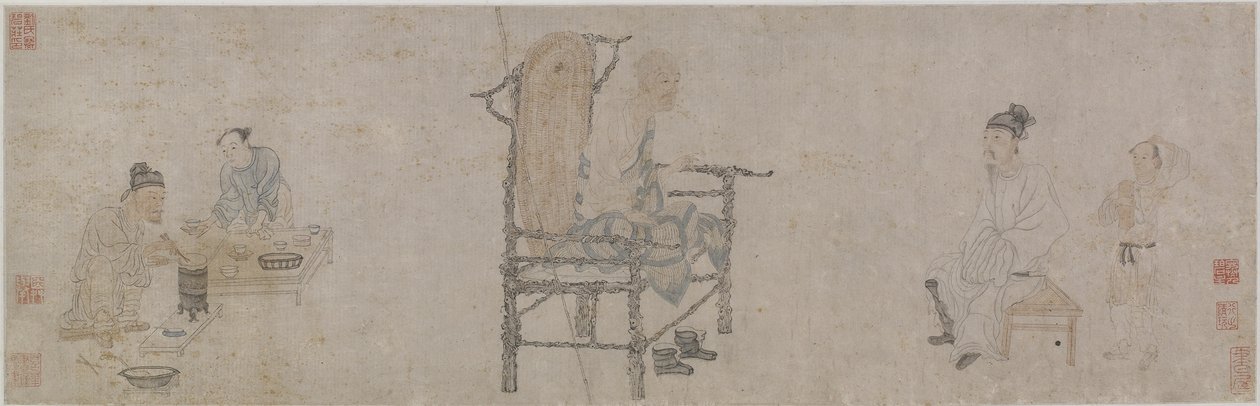 Xiao Yi Lanting El Yazmasını Hileyle Elde Etmek (kağıt üzerinde mürekkep ve renk) by Wen Zhengming
