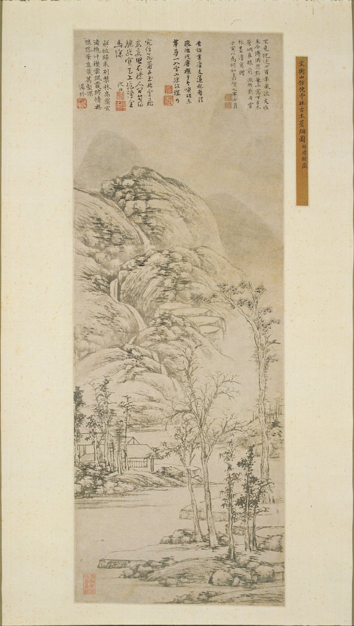 Eski ağaçlar ve gri sisler, 1530. by Wen Zhengming