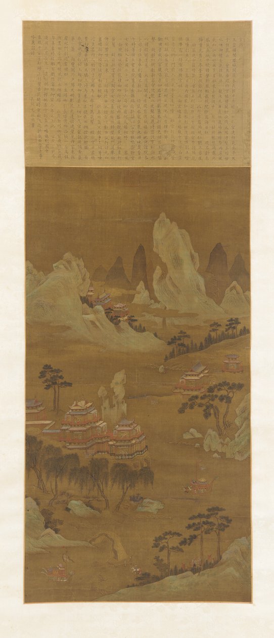 Bir Gölün Kıyısındaki Saraylar, Ming veya Qing hanedanı, 18. yüzyıl by Wen Zhengming