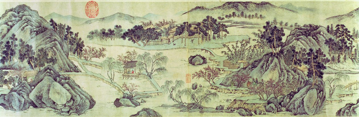 Wang Wei tarafından yazılan "Tao Yuan Bi Jing" başlıklı bir şiirden Şeftali Çiçeği Baharı by Wen Zhengming