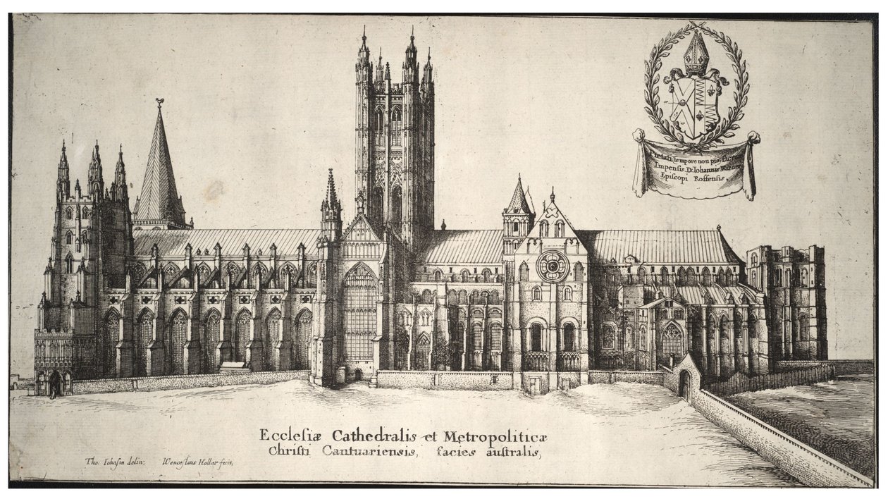 Canterbury Katedrali, güney tarafı by Wenceslaus Hollar