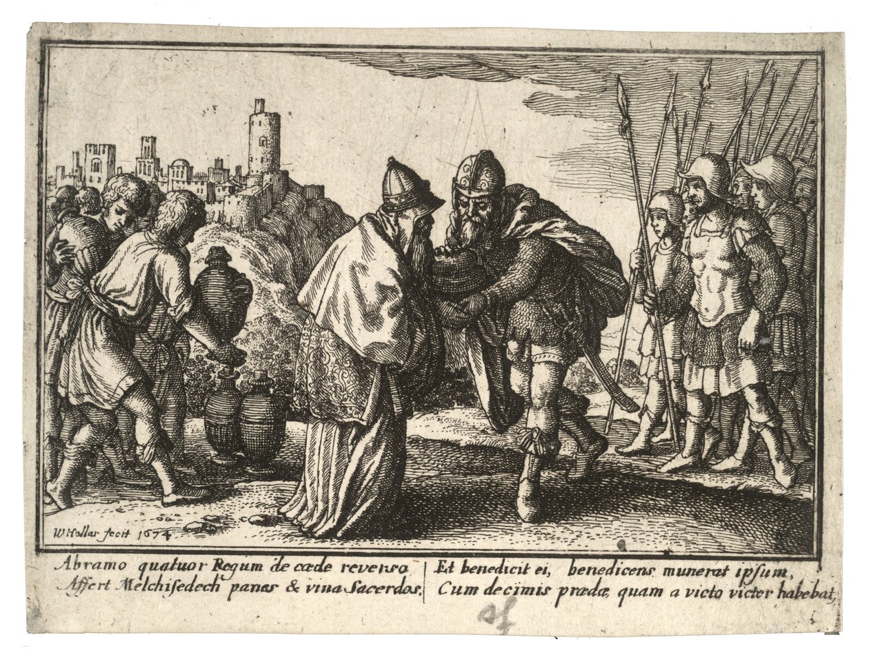 İbrahim ve Melkisedek by Wenceslaus Hollar