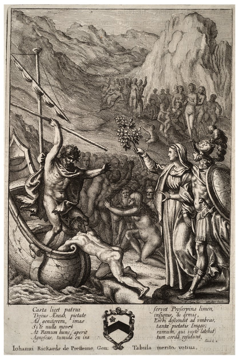 Aeneas ve Charon. durum 2 by Wenceslaus Hollar