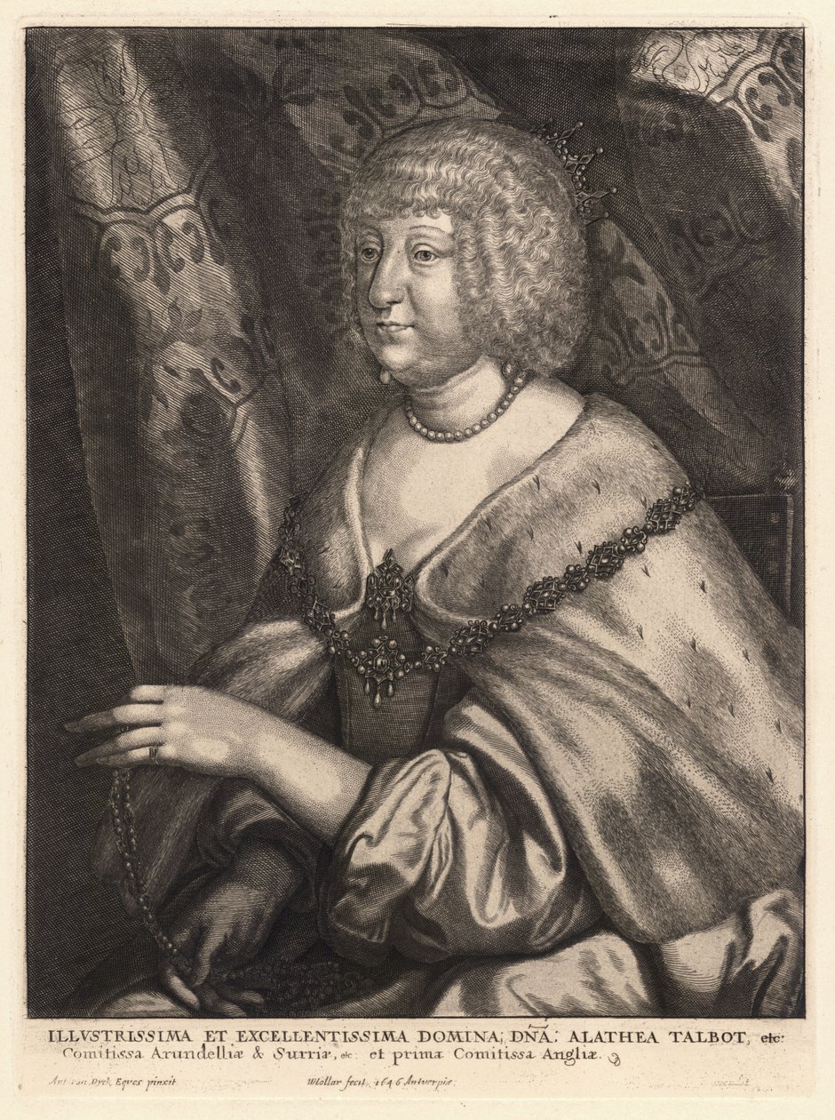 Altheia, Arundel Kontesi. Devlet 4 by Wenceslaus Hollar