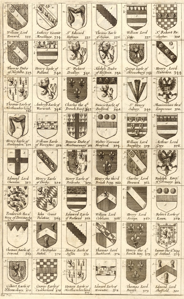 Jartiyer şövalyelerinin arması by Wenceslaus Hollar