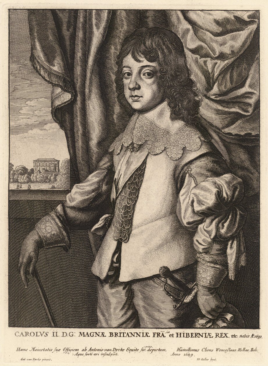 Charles II. Devlet 7 by Wenceslaus Hollar