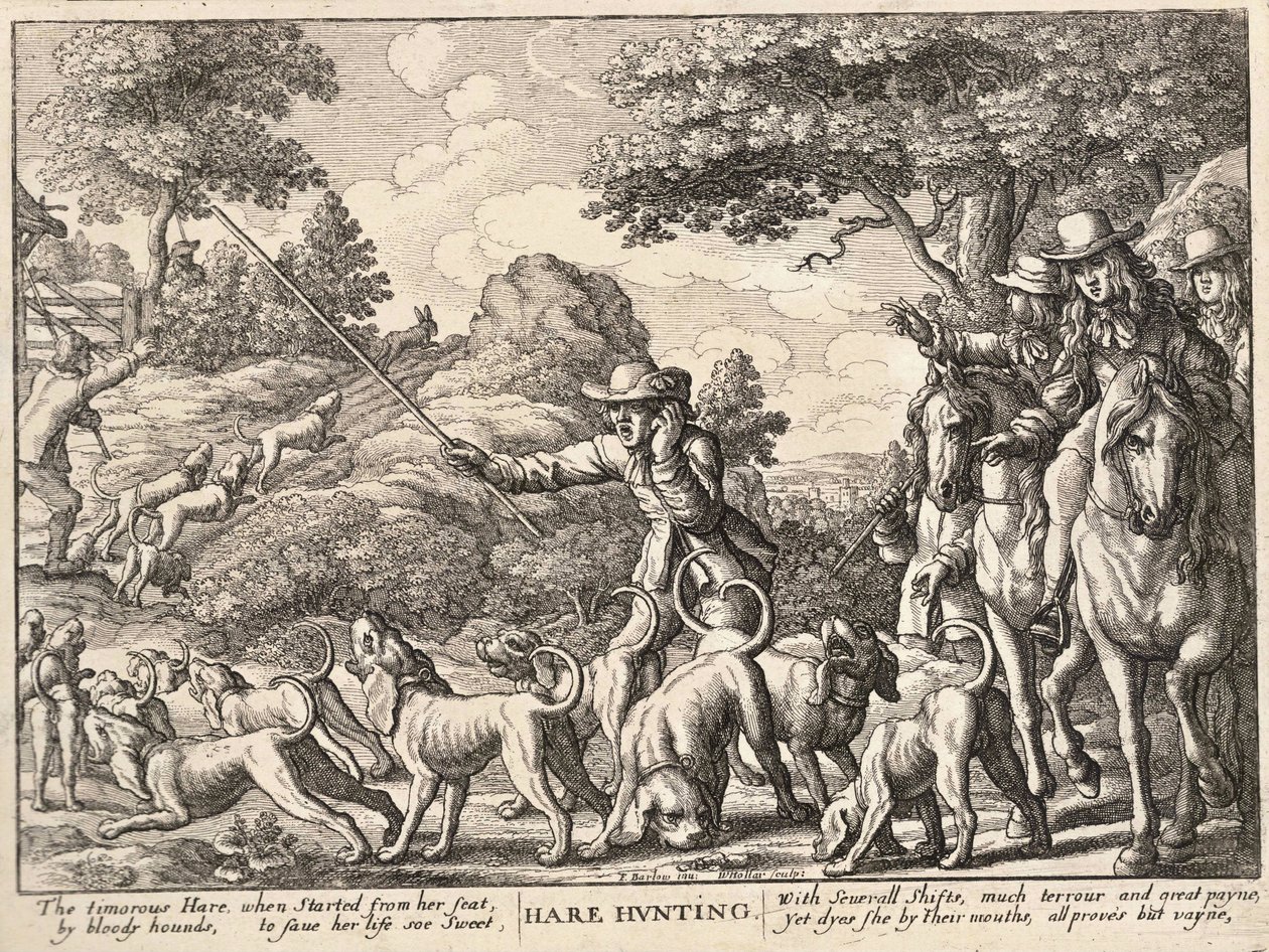 tavşan avı by Wenceslaus Hollar