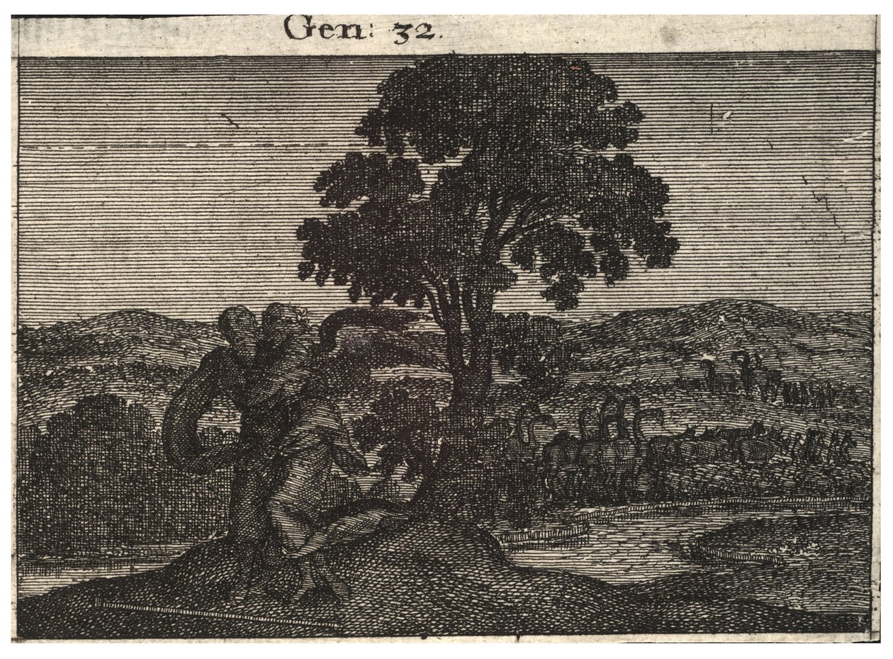 Yakup melekle güreşir. durum 1 by Wenceslaus Hollar