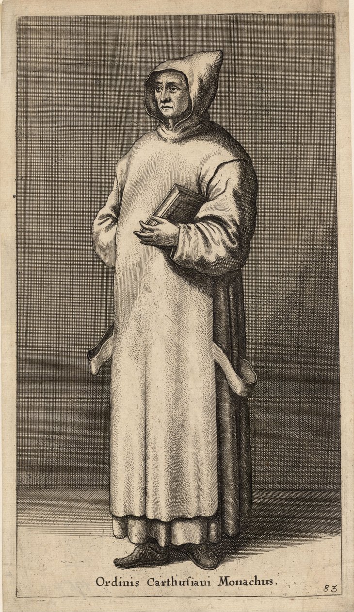 düzenin bir Carthusian keşişi. durum 3 by Wenceslaus Hollar