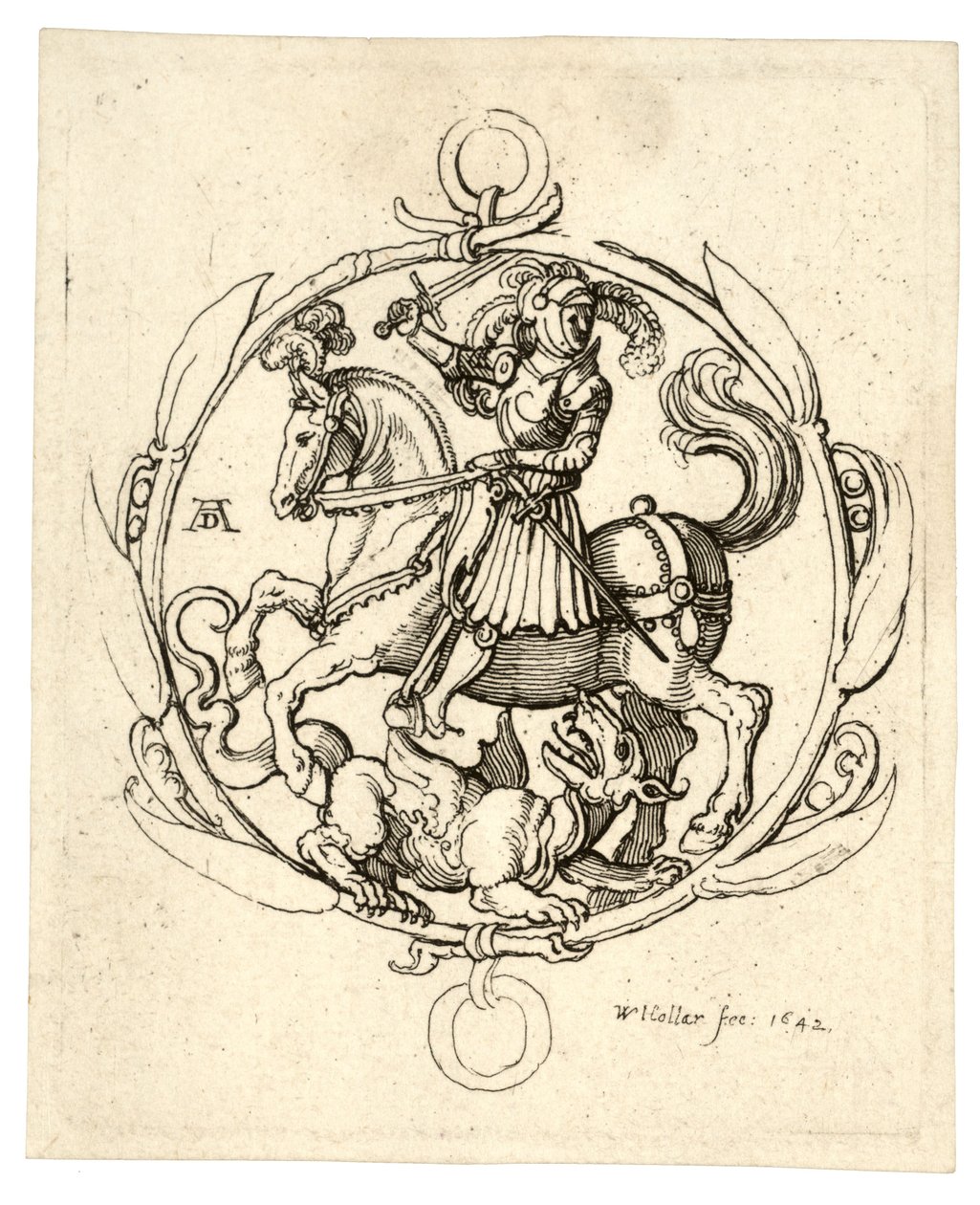 Aziz George ve ejderha by Wenceslaus Hollar