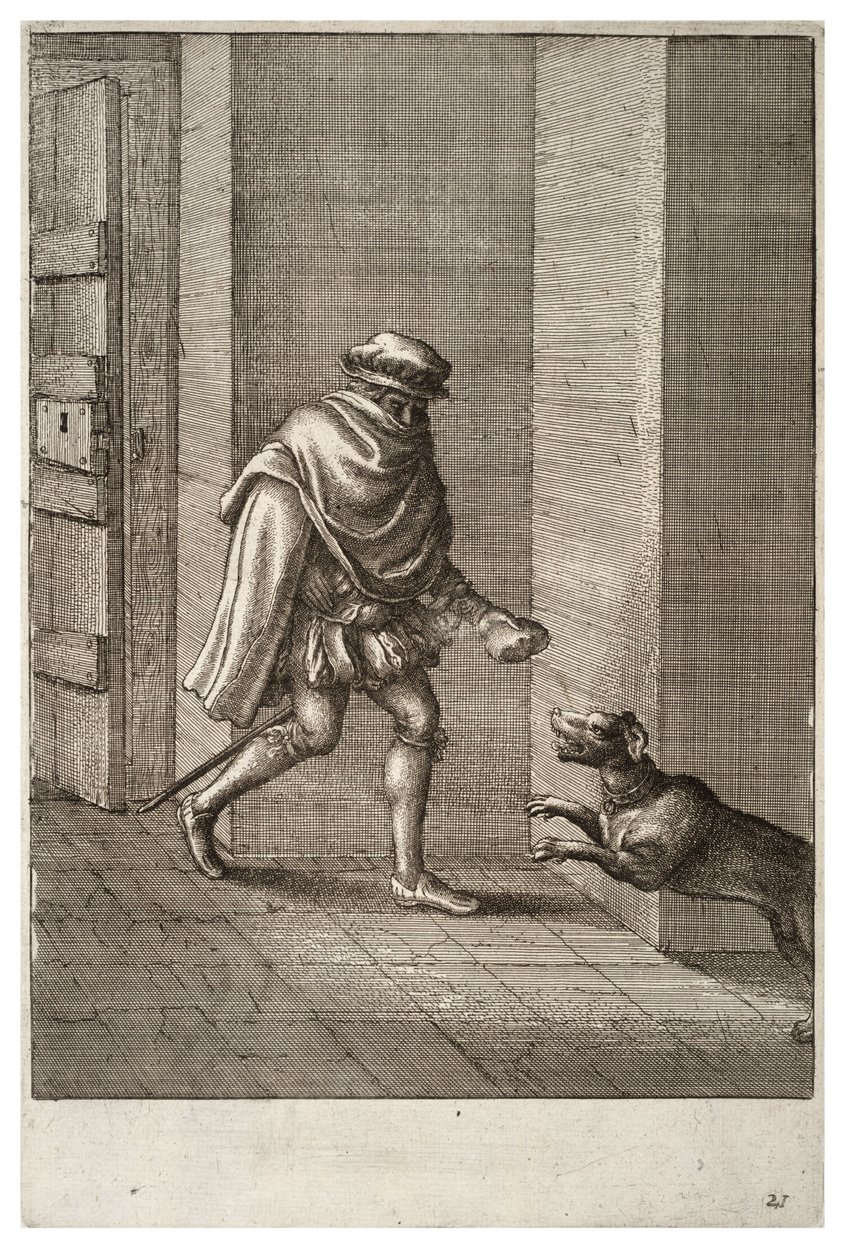 köpek ve hırsız by Wenceslaus Hollar