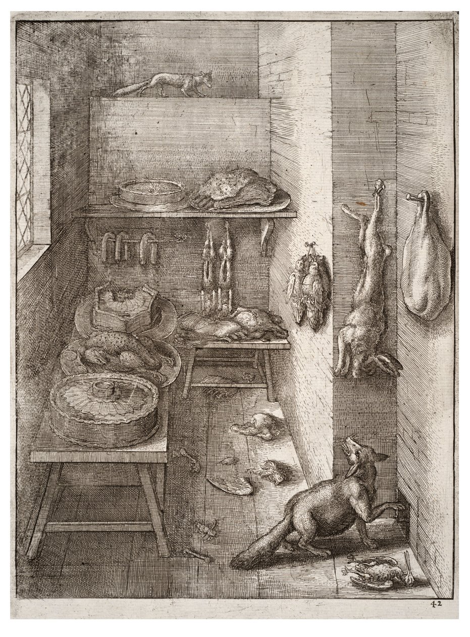 Tilki ve gelincik. durum 2 by Wenceslaus Hollar