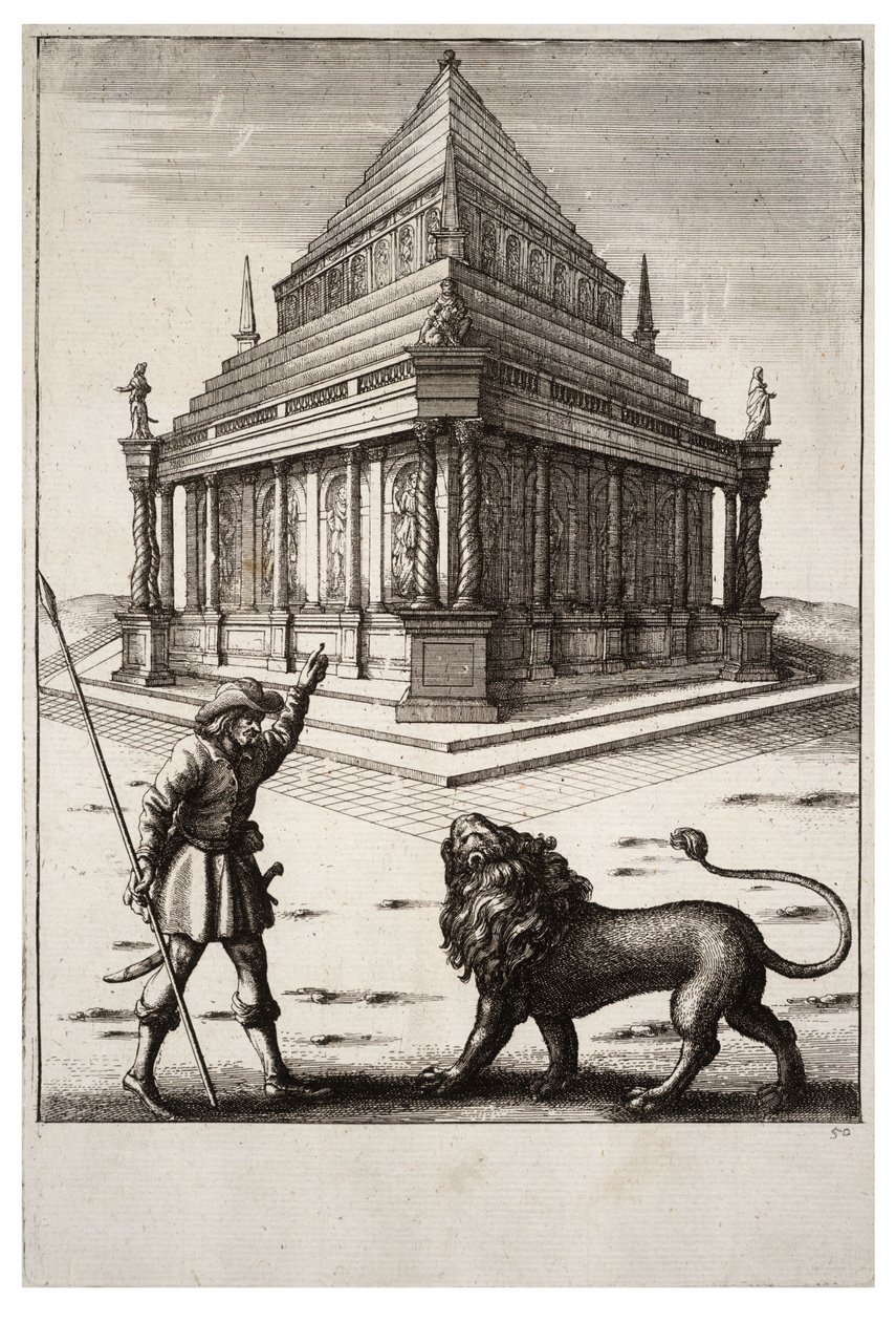 aslan ve ormancı by Wenceslaus Hollar