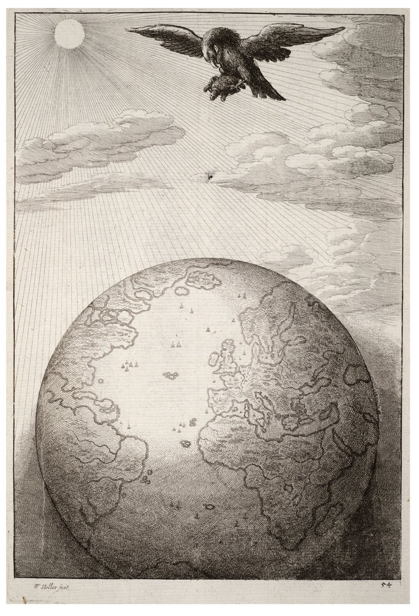 Kaplumbağa ve kartal. durum 1 by Wenceslaus Hollar