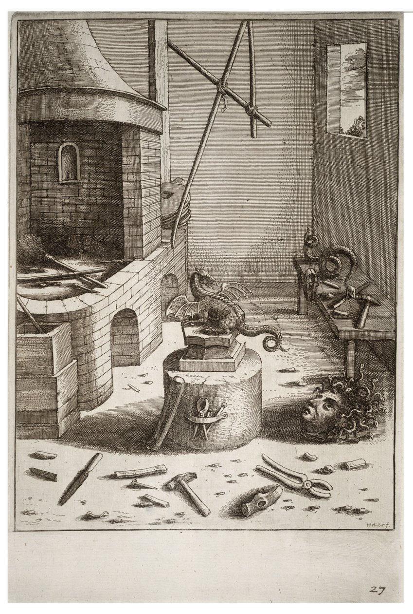 engerek ve dosya by Wenceslaus Hollar
