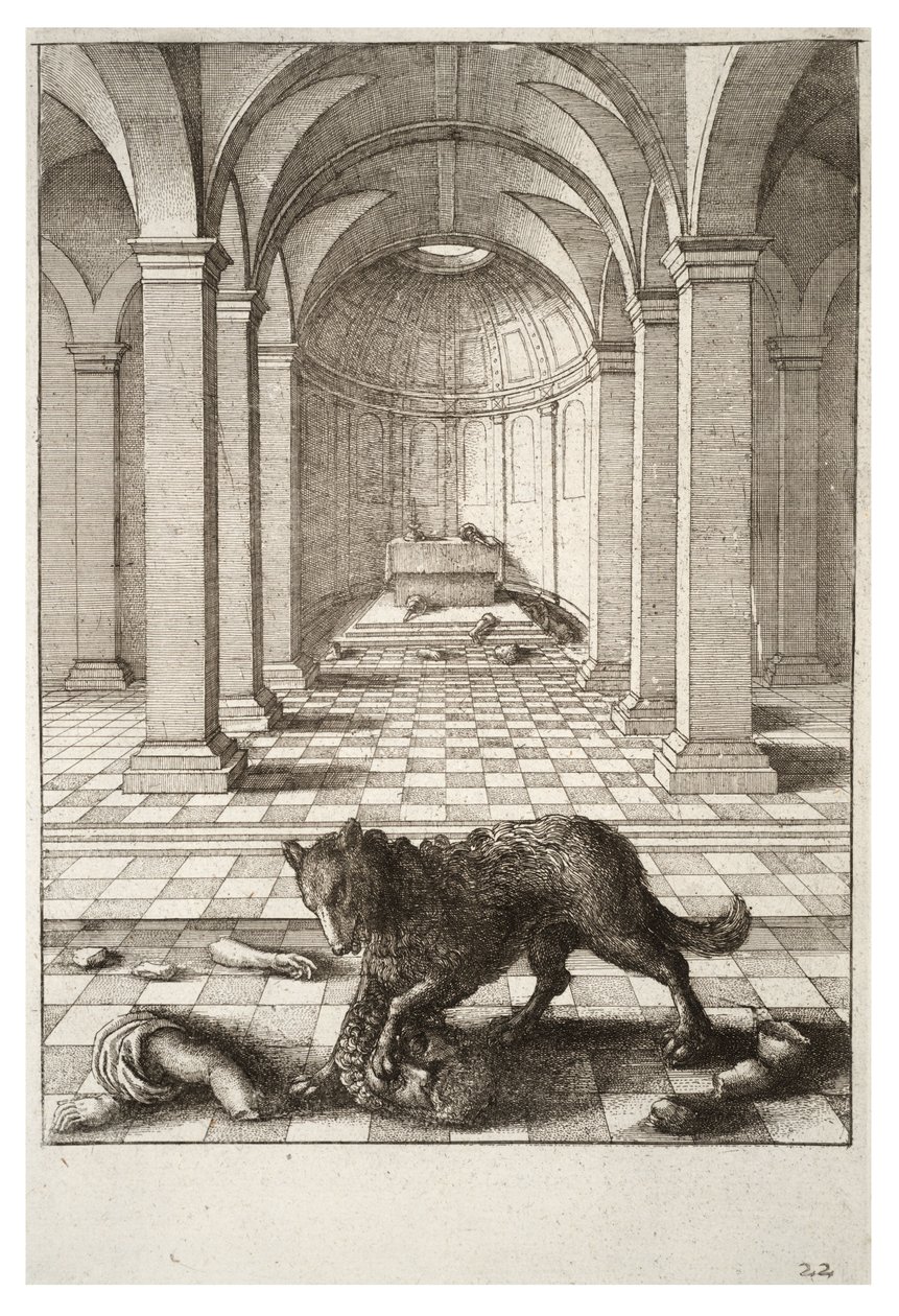kurt ve heykel by Wenceslaus Hollar