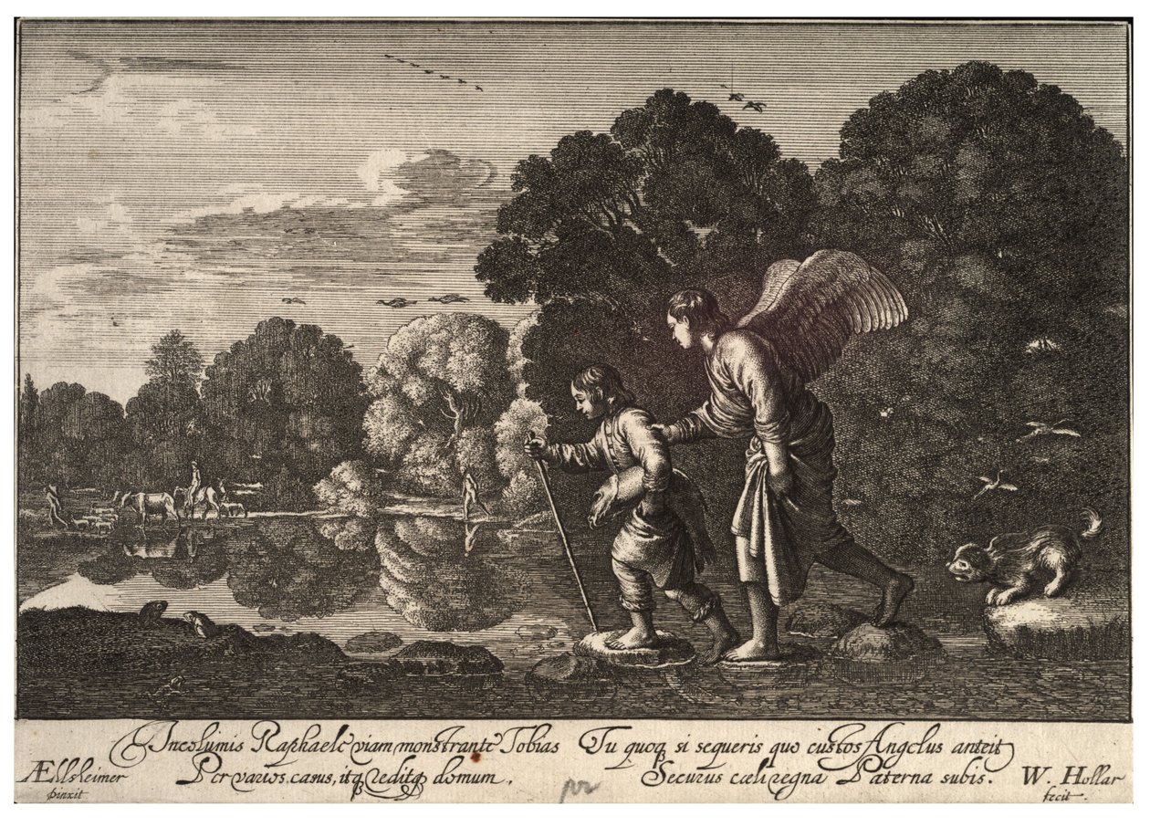 Tobias ve Melek. durum 3 by Wenceslaus Hollar