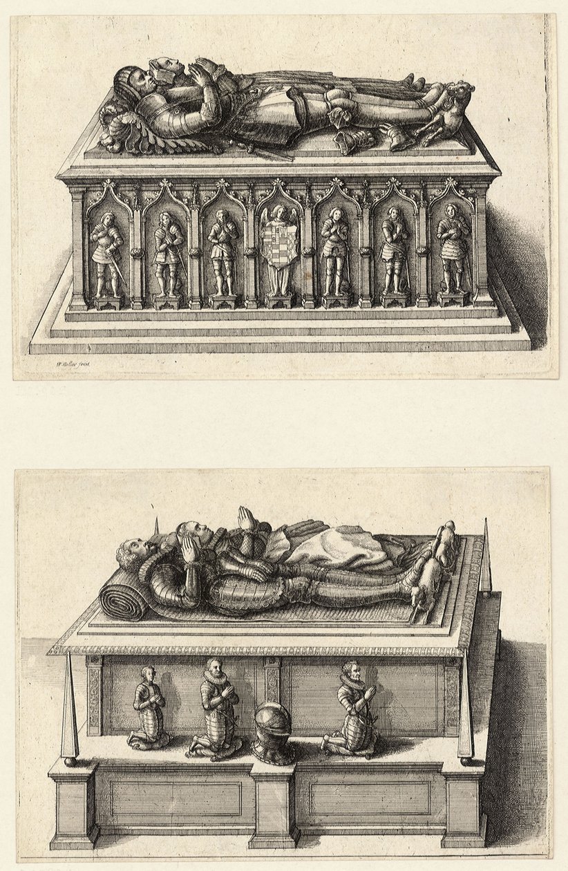 iki mezar by Wenceslaus Hollar