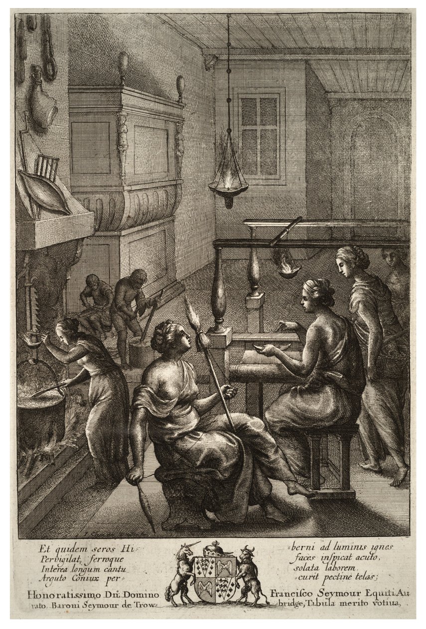 Kadınlar iş başında. durum 1 by Wenceslaus Hollar
