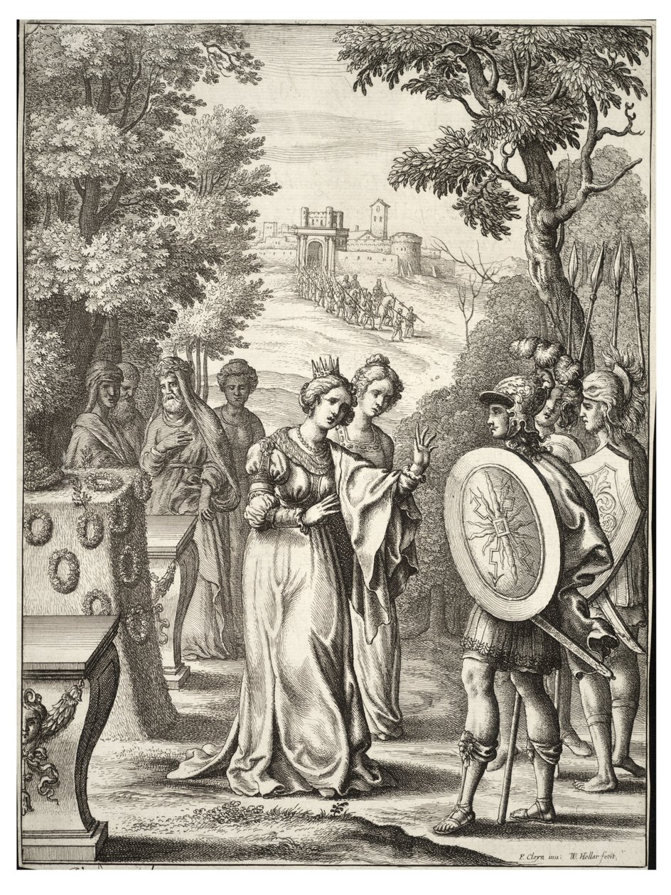 Aeneas, Andromache ile tanışır by Wenceslaus Hollar