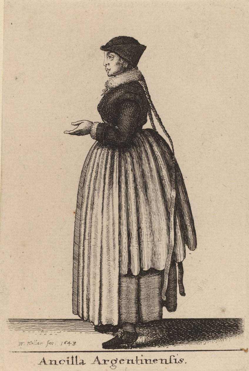 Arjantinli Hizmetçi, 1643 by Wenceslaus Hollar