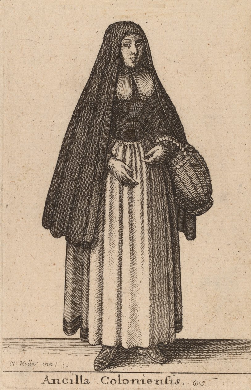 Colonia Hizmetçisi, 1643 by Wenceslaus Hollar