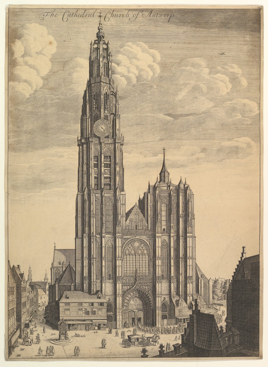 Antwerp Katedrali Prospektüsü Tvrris Ecclesiæ Cathedralis, 1649 by Wenceslaus Hollar