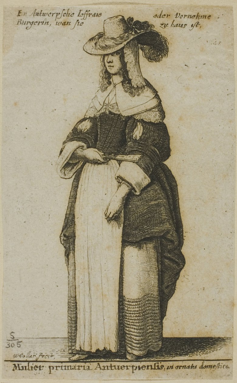 anvers kadın by Wenceslaus Hollar