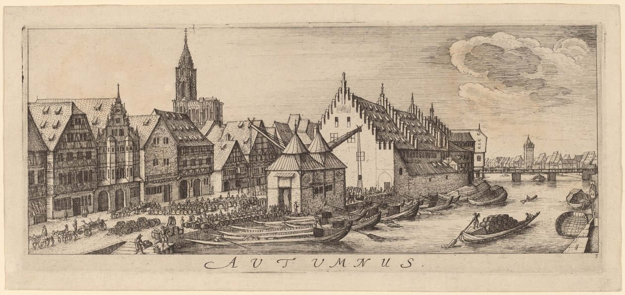 Sonbahar: Şarap Pazarı by Wenceslaus Hollar