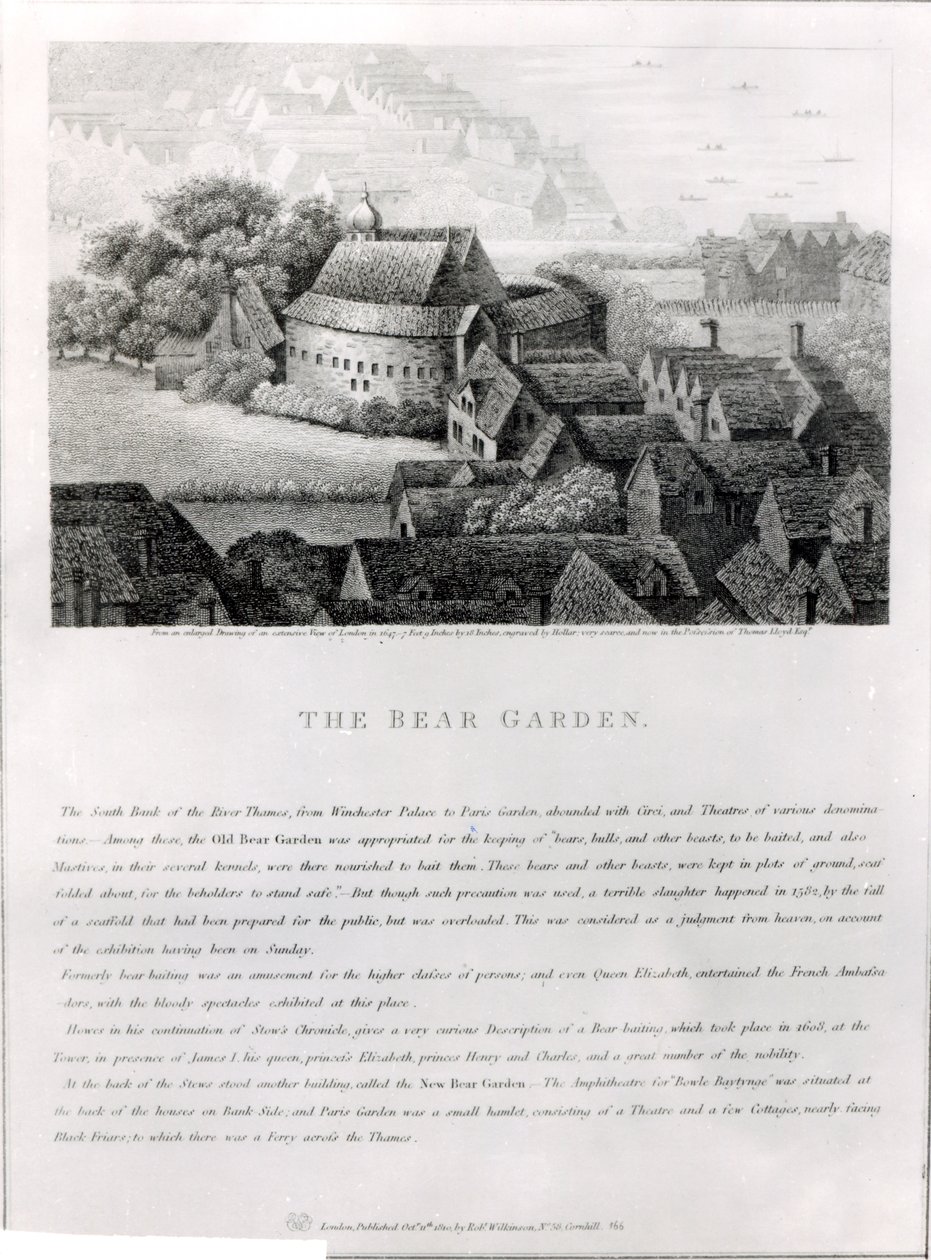 Ayı Bahçesi, 1647 by Wenceslaus Hollar