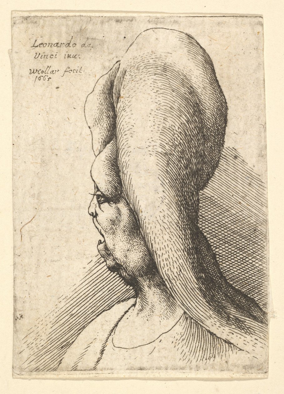 Bir dişi deforme olmuş yaşlı bir kadının büstü, 1665. by Wenceslaus Hollar