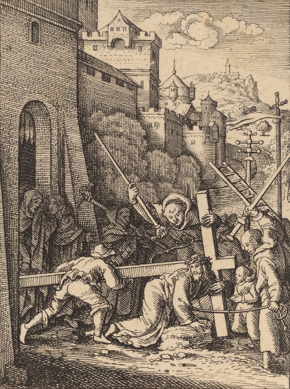 Haç taşımak. by Wenceslaus Hollar
