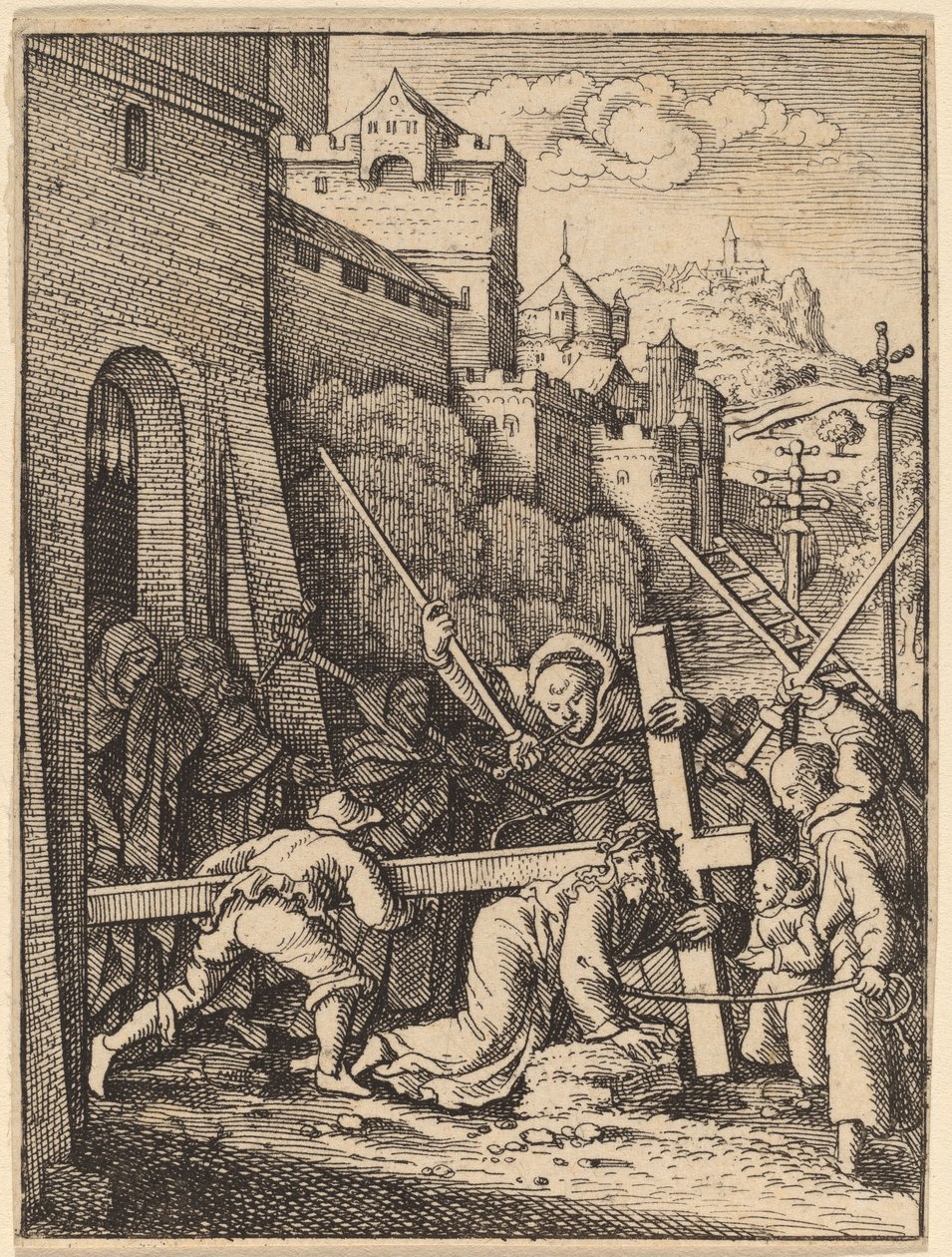 Haç taşımak by Wenceslaus Hollar