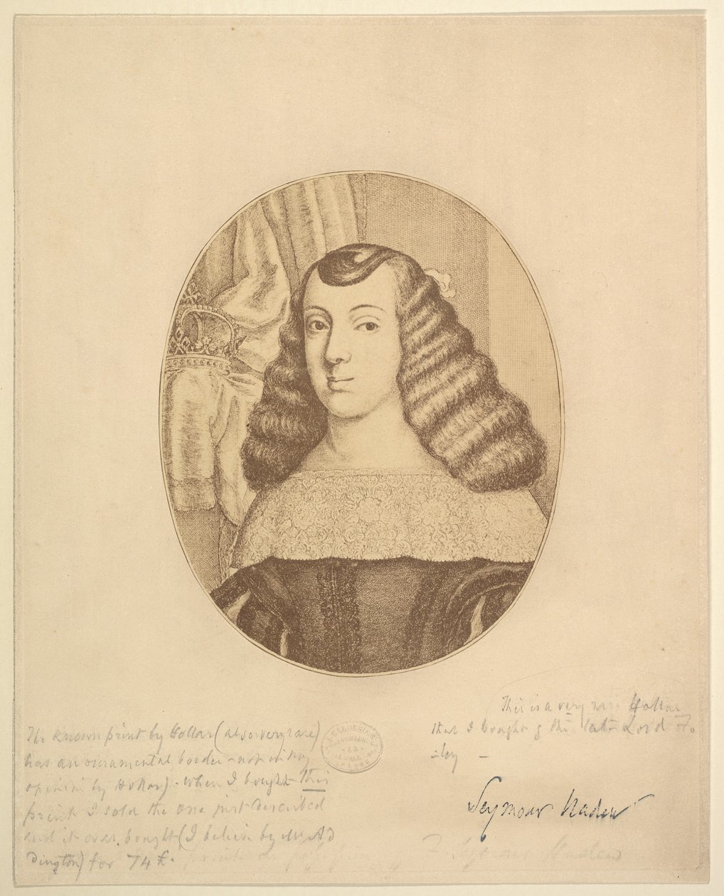 Catherine, Portekiz Prensesi, 1661. by Wenceslaus Hollar