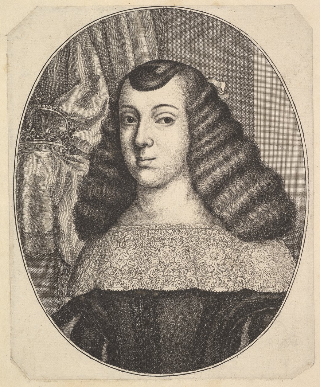 Bragançalı Catherine, 1661. by Wenceslaus Hollar