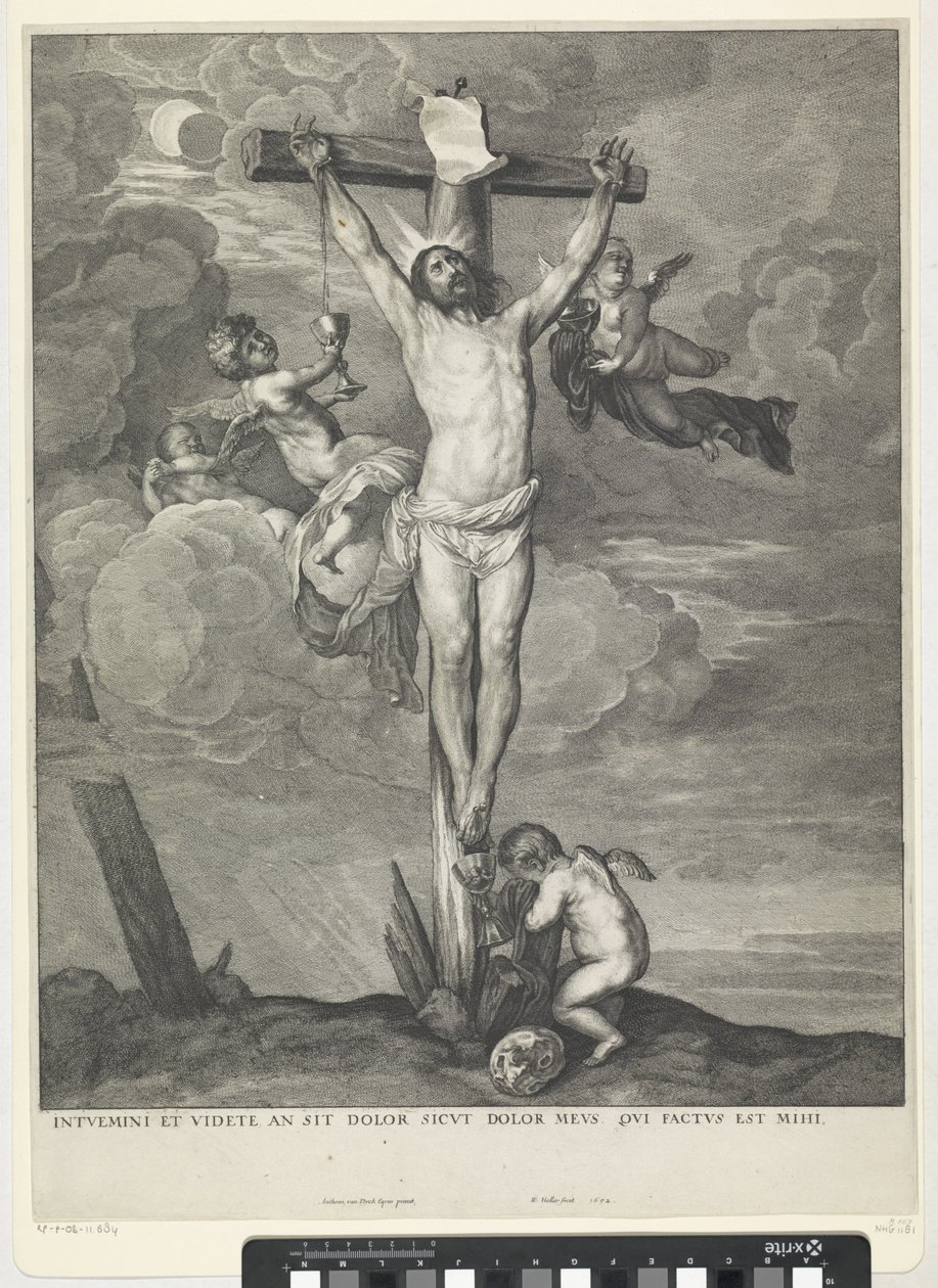 Melekler ile çarmıhta İsa by Wenceslaus Hollar