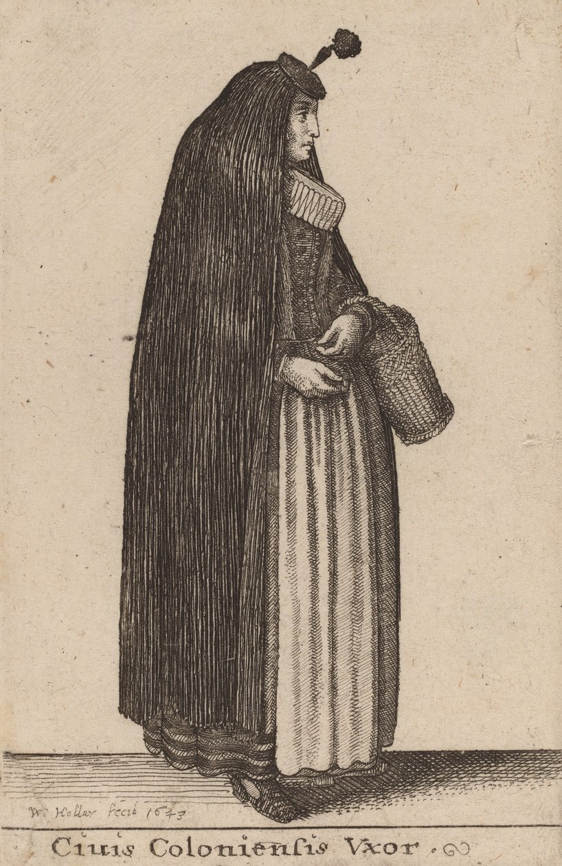 Koloniler vatandaşının karısı, 1643. by Wenceslaus Hollar