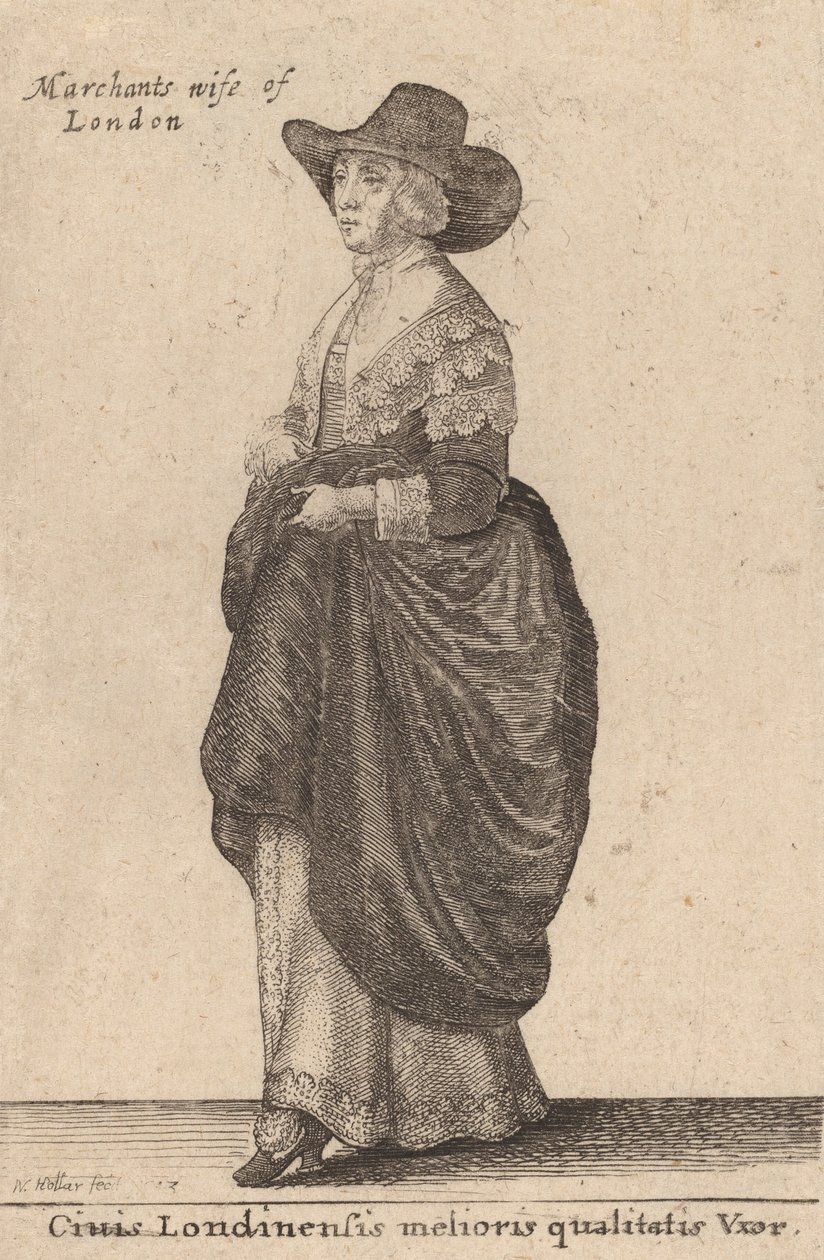 Daha kaliteli bir Londra vatandaşının karısı, 1643 by Wenceslaus Hollar